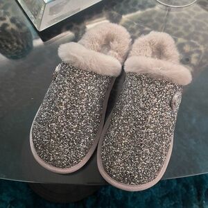 Michael Kors Glittery Silver Slippers